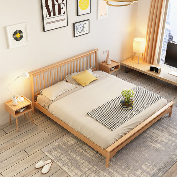 北歐簡易床頭櫃 實木創意現代簡約床邊櫃 個性臥室原木色日式櫃 - luxhkhome