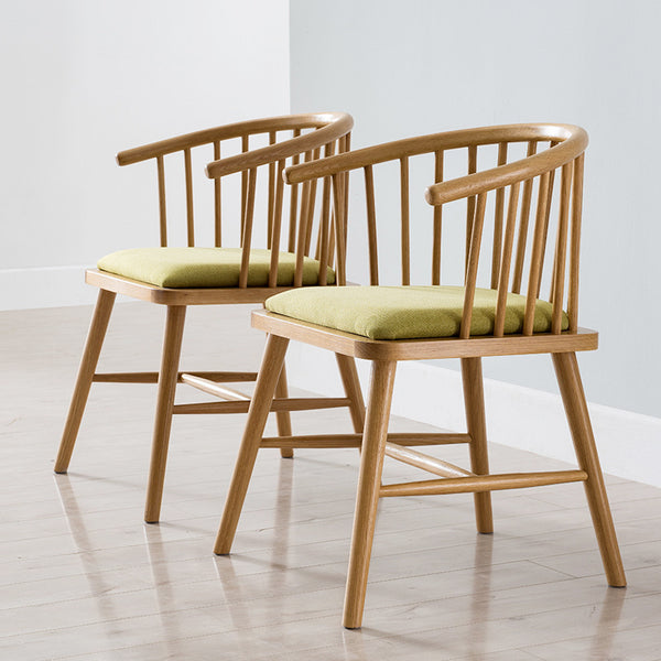 北歐創意書椅實木餐椅休閒靠背椅白橡木辦公椅溫莎公主椅日式家具 - luxhkhome