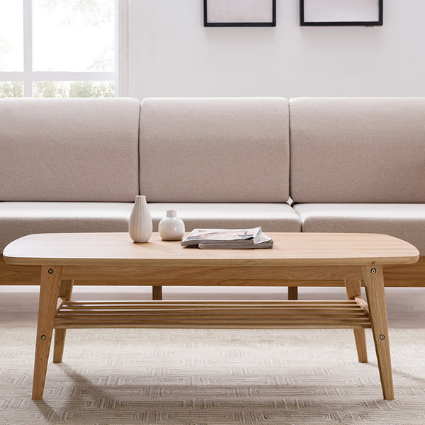 純實木茶几白橡木斜腿簡約茶台北歐日式現代客廳家具組合 - luxhkhome