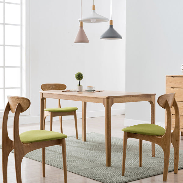 日式純實木餐桌椅組合全白橡木餐廳家具餐廳長方形飯桌 - luxhkhome