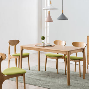日式純實木餐桌椅組合全白橡木餐廳家具餐廳長方形飯桌 - luxhkhome