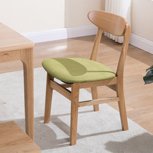 北歐創意胡桃色實木餐椅橡木椅子佈藝咖啡椅日式餐椅辦公椅書椅 - luxhkhome