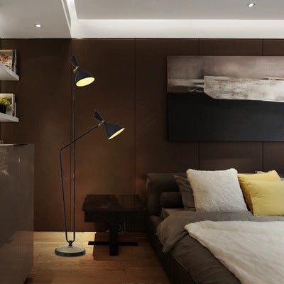 美式複古創意簡約設計師客廳臥室書房沙發樣板房雙頭立式 落地燈 - luxhkhome