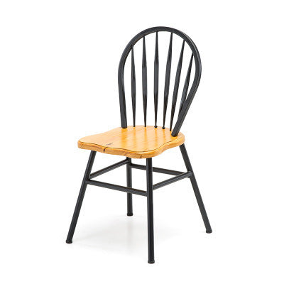 餐廳簡約實木靠背椅家用鐵藝餐椅奶茶店咖啡廳休閒椅子小圓桌組合 - luxhkhome