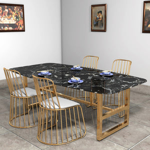 北歐大理石餐桌椅組合現代簡約小戶型飯桌設計師會議桌輕奢餐桌 - luxhkhome