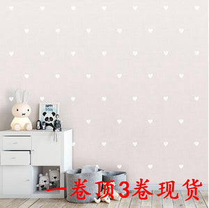 韓國壁紙 LG進口大卷可擦洗 粉紫色愛心可愛的公主房兒童房68現貨 - luxhkhome