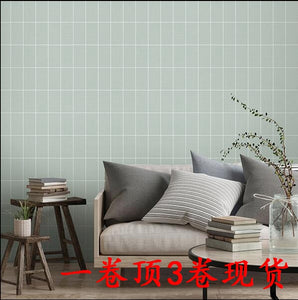 韓國壁紙 LG進口大卷純紙環保 簡約現代方格子灰色格子牆紙 - luxhkhome