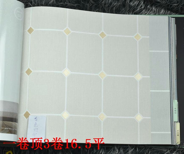 韓國壁紙 LG進口大卷純紙環保 簡約現代格子方塊幾何菱形 - luxhkhome