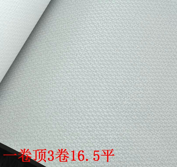 韓國壁紙 進口木纖維大卷 韓式日式草編紋理 純色灰色亞麻牆紙 - luxhkhome