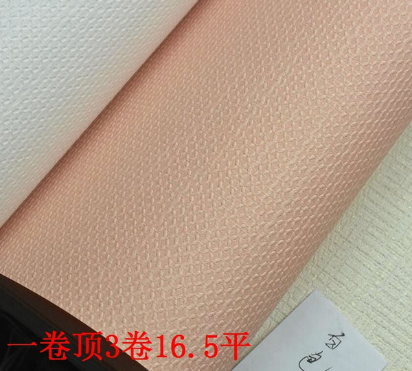 韓國壁紙 進口木纖維大卷 奶白蕾絲暗花 肉粉色橘粉 純色粉色褶皺 - luxhkhome