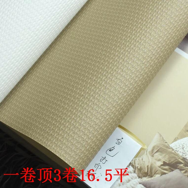 韓國壁紙 進口木纖維大卷 純色亮黃色 米黃卡其色布紋亞麻紋理511 - luxhkhome