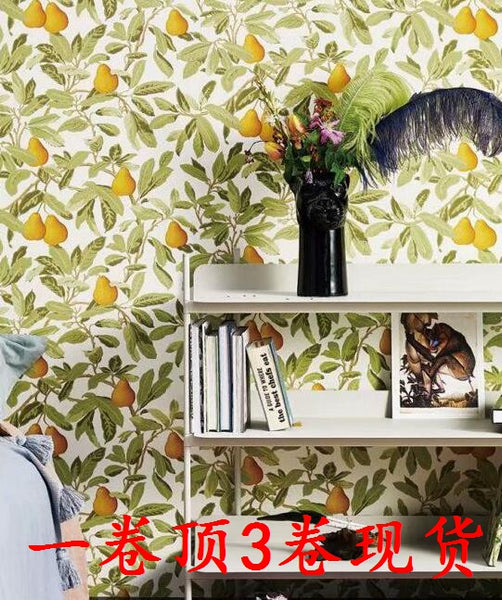 韓國壁紙 LG可擦洗 美式鄉村田園植物水果 餐廳背景牆壁紙 現貨 - luxhkhome