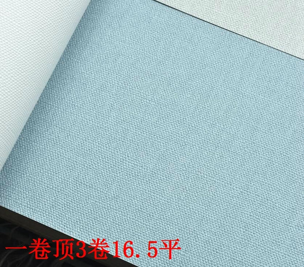韓國壁紙 進口純紙木纖維大卷 北歐純色灰色白色灰藍色布紋521 - luxhkhome