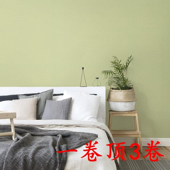 韓國壁紙 LG進口大卷 北歐純色灰綠色淡綠豆綠色布紋榻榻米紋理 - luxhkhome