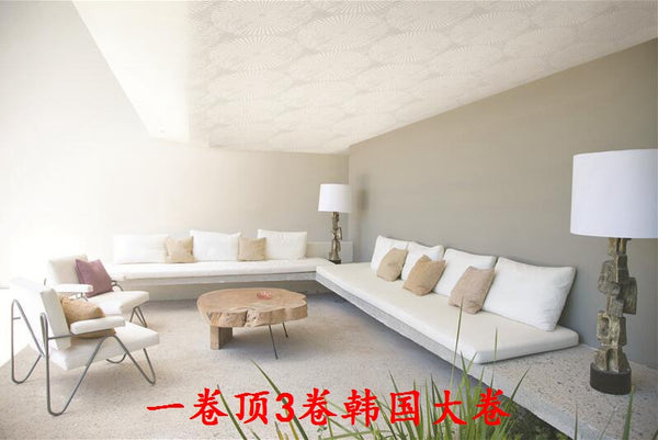 韓國壁紙 LG玉米植物澱粉 3D立體浮雕白色凹凸壁紙 幾何 頂棚壁紙 - luxhkhome