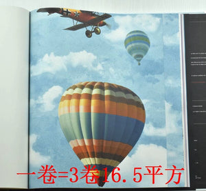 韓國壁紙 LG兒童房壁紙 地中海藍 藍天白雲 幼兒園頂棚壁紙24現貨 - luxhkhome