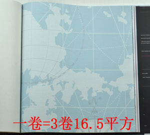 韓國壁紙 LG 兒童房壁紙 藍色地圖 地圖 男孩房幼兒園壁紙021現貨 - luxhkhome
