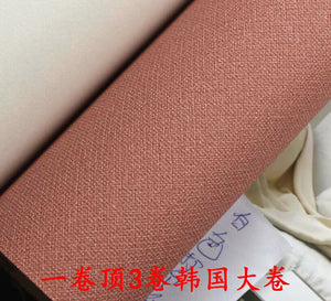 韓國壁紙 LG玉米澱粉 北歐現代 幾何線條格子搭配磚紅純色布紋31 - luxhkhome